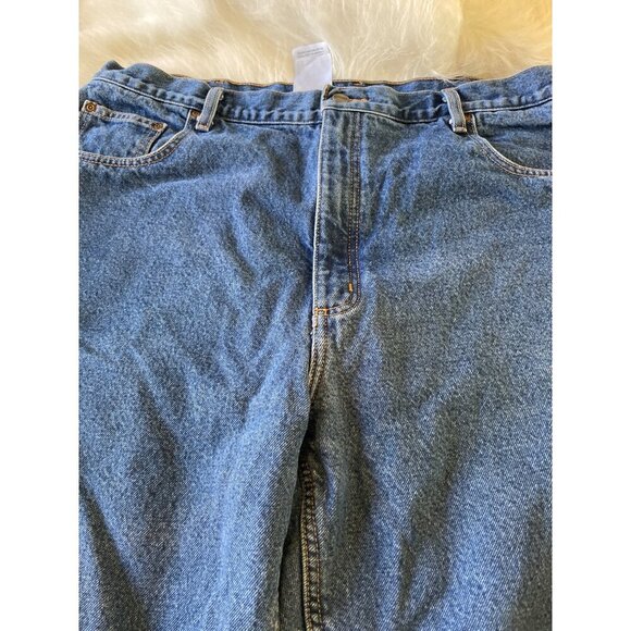 Carhartt Mens Blue Denim Jeans 42x34 Relaxed Fit 100% Cotton Straight Leg - Picture 2 of 8